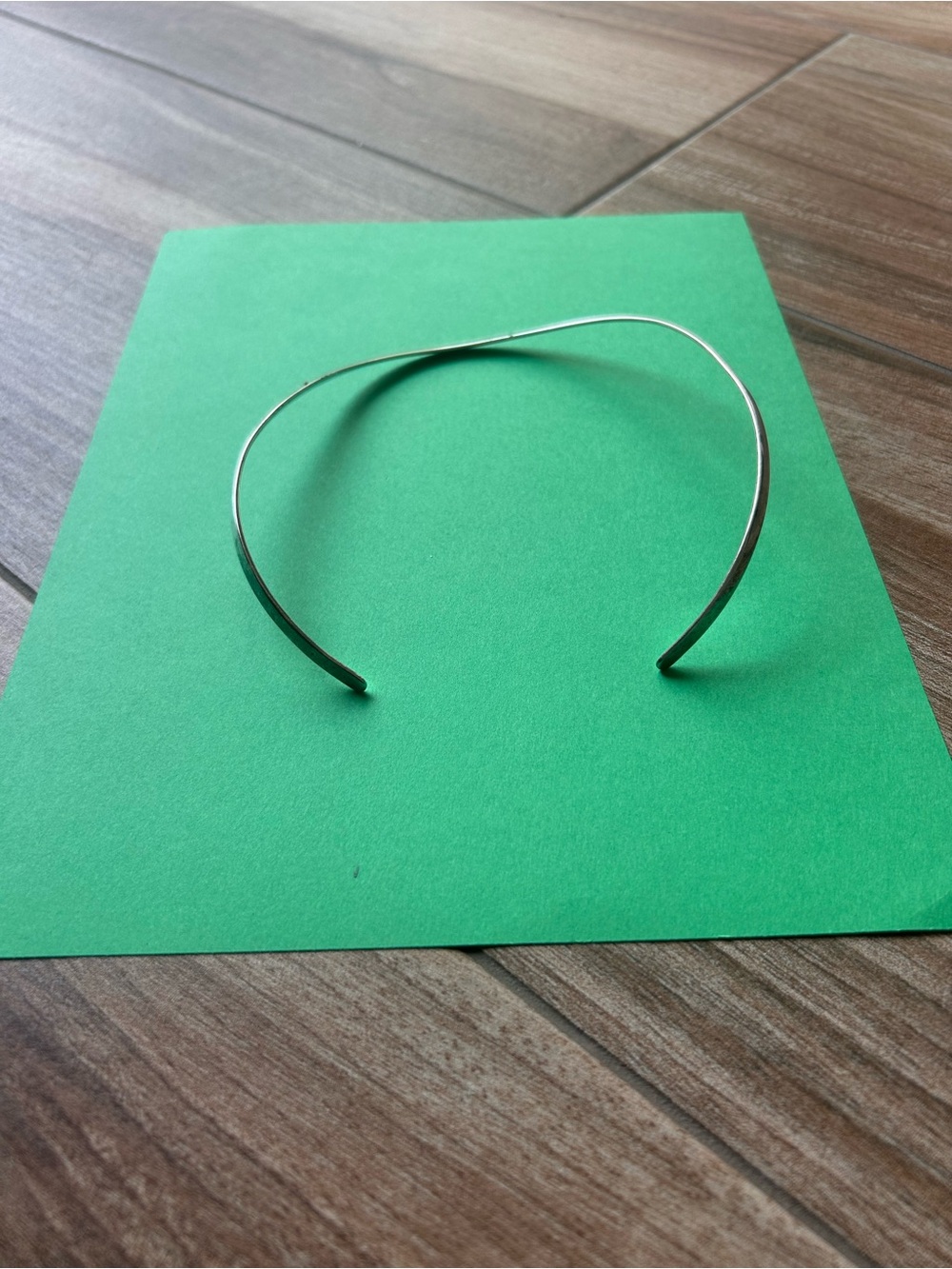 Sleek Sterling Silver Collar Torque Necklace Minimalist Choker 26.4g Vintage - Picture 3 of 9
